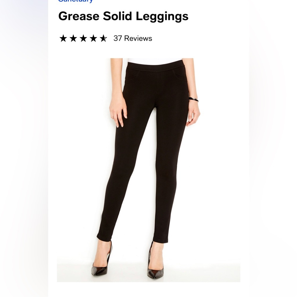Sanctuary Ponte Legging Grease Pants - Black Rayon/Nylon